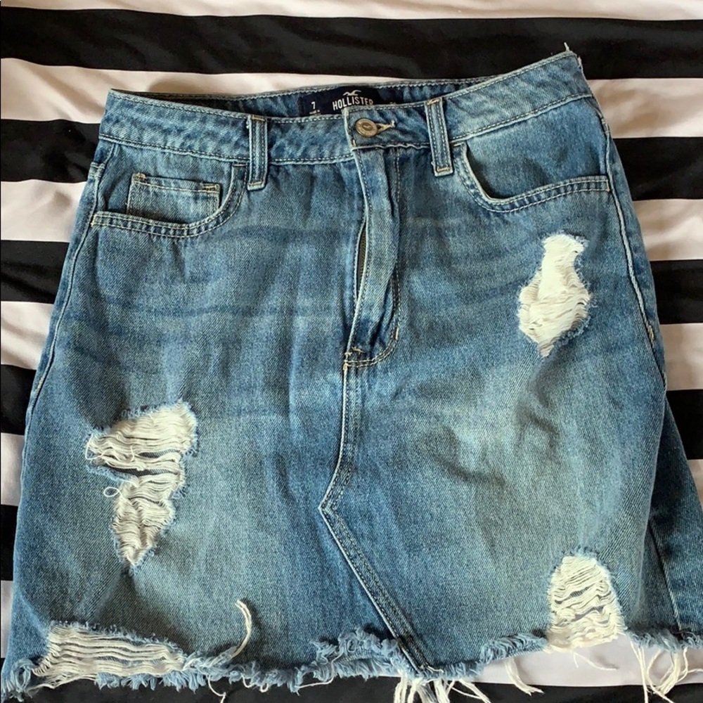 Ultra high rise denim skirt